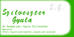 szilveszter gyula business card